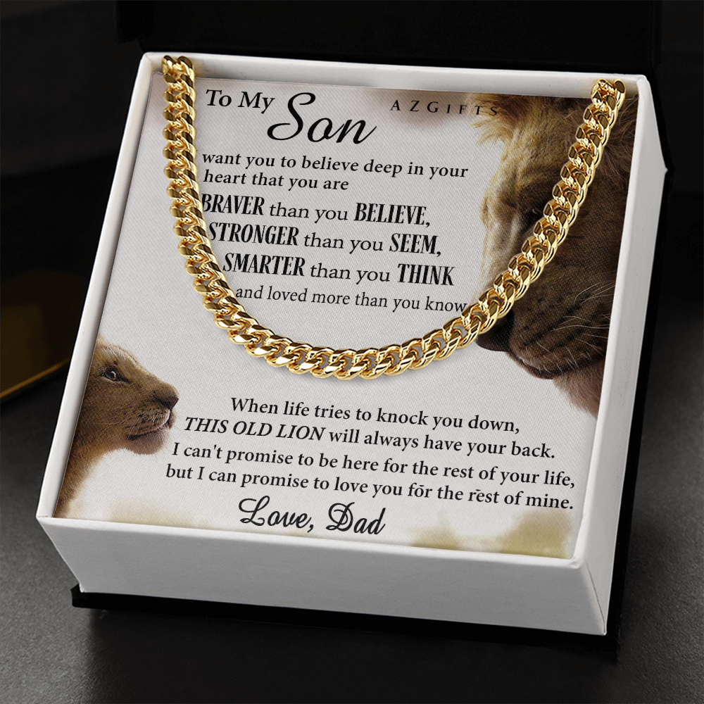 Son Gift From Dad Son Necklace Love Son Inspirational Gifts Birthday Graduation Christmas Holiday Gifts For Son Cuban Link Chain Necklace for Son Gifts From Father Dad Cuban Link Chain Amazon