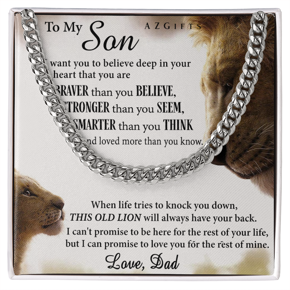 Son Gift From Dad Son Necklace Love Son Inspirational Gifts Birthday Graduation Christmas Holiday Gifts For Son Cuban Link Chain Necklace for Son Gifts From Father Dad Cuban Link Chain Amazon