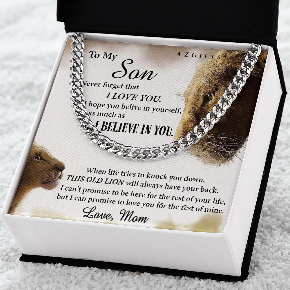 Son Gifts from Mom To My Son Cuban Link Chain Gift from Mom, My Son Necklace from Mom, Son Chain Necklace from Mom, Graduation Gift for Sons Birthday Gift Cuban Link Chain Amazon