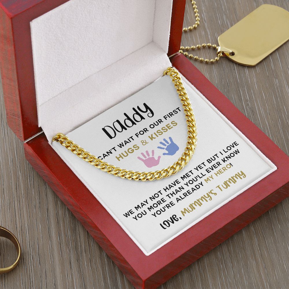 Daddy To Be Keepsake Gift From Baby Bump Cuban Link Chain Daddy To Be Necklace 175443812671