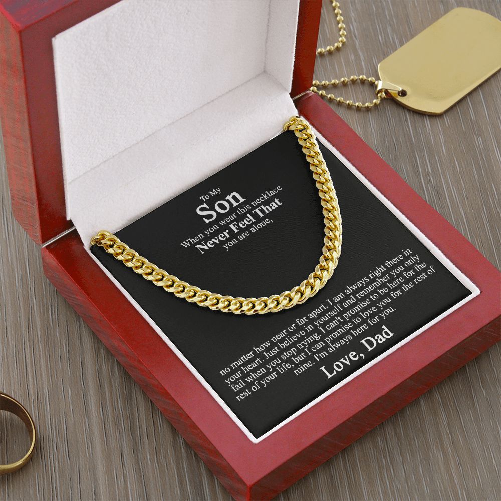 To My Son Necklace From Mom and Dad Jewelry Son Gifts From Mom and Dad, Mother and Son Necklace, Birthday Gift For My Son Graduation Christmas Cuban Link Chain Necklace Present