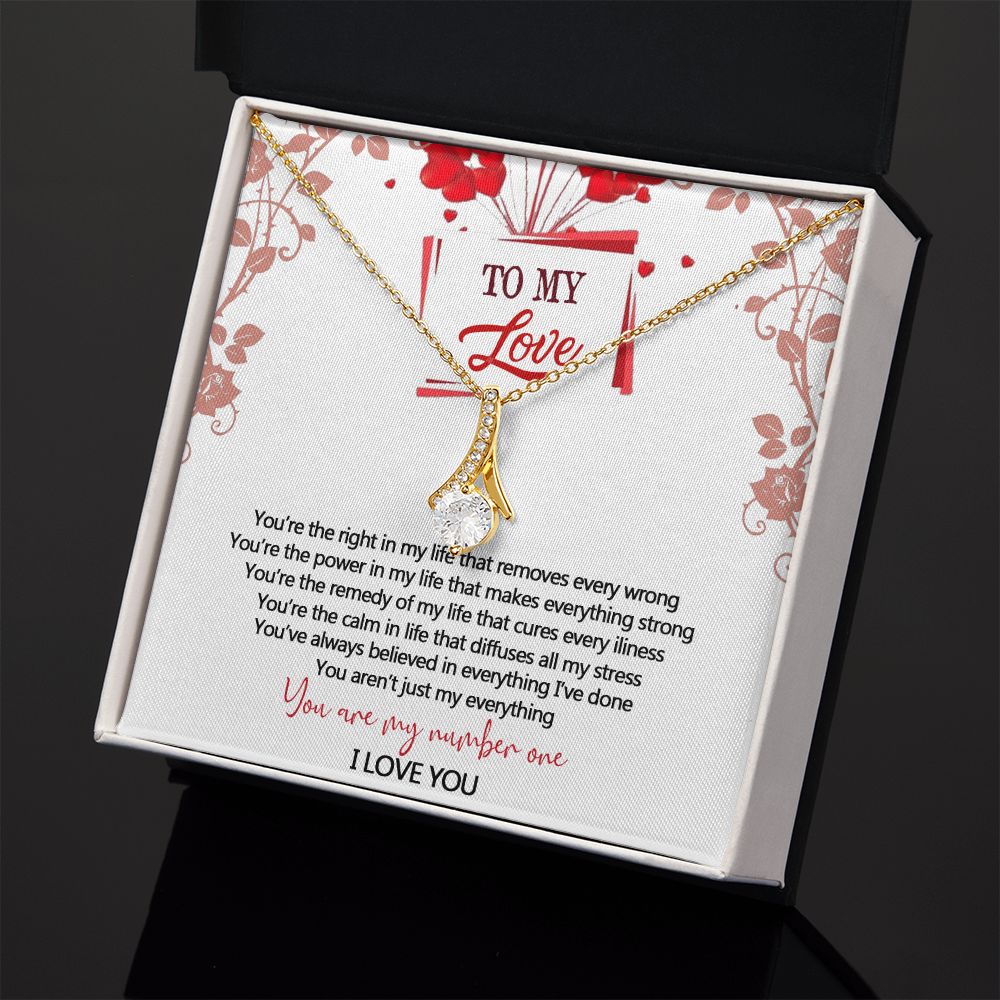 To My Love Interlocking Hearts Necklace With Box Message Card, Gift For My Love Alluring Beauty Necklace