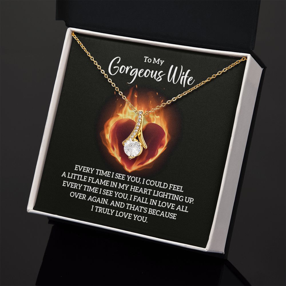 Birthday Gifts For Wife, Necklace Gifts For Wife From Husband, To My Wife Jewelry For Women , To My Wife Necklace from Husband Wedding Anniversary Present For Wife, Beautiful Wife Jewelry Christmas32 Alluring Beauty Necklace