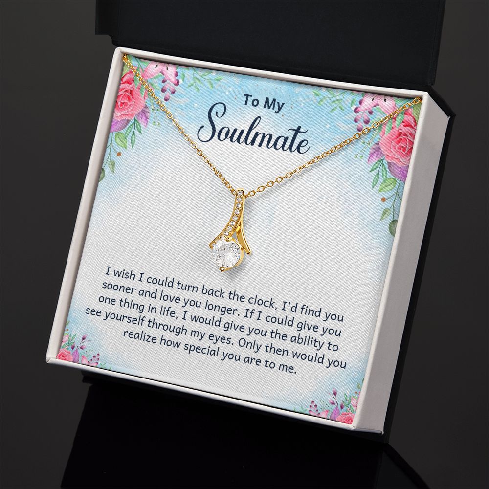 To My Soulmate Necklace for Women Birthday Christmas Jewelry Gifts For My Wife with Message Card Box Personalized Gift Present Pendant for Future Wife Soulmate Girlfriend Love 17 Alluring Beauty Necklace