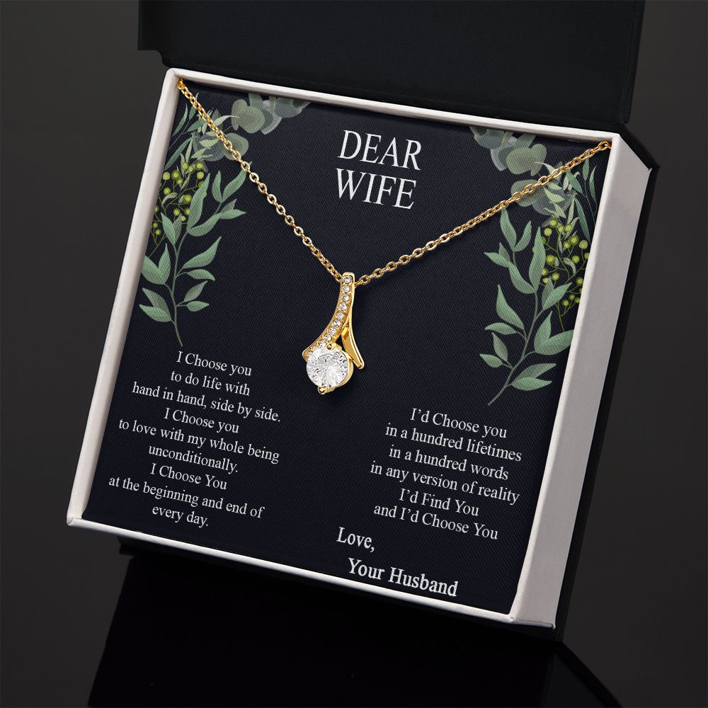 Birthday Gifts For Wife, Necklace Gifts For Wife From Husband, To My Wife Jewelry For Women , To My Wife Necklace from Husband Wedding Anniversary Present For Wife, Beautiful Wife Jewelry Christmas12 Alluring Beauty Necklace