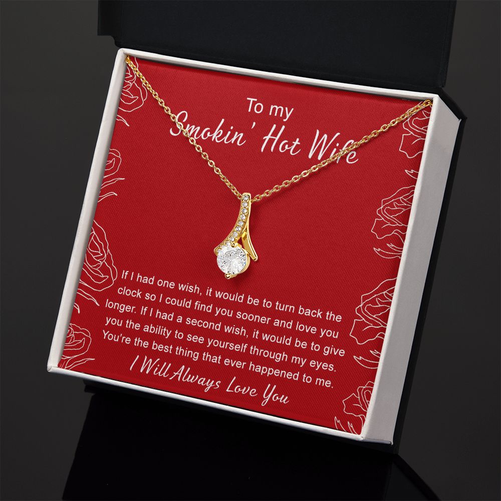 To My Wife Necklace from Husband, Personalized Necklace for Women, Luxury Necklace for Wife from Man Men, Wedding Anniversary Present For Wife, Beautiful Wife Jewelry Christmas Birthday Gifts For Wife4 Alluring Beauty Necklace
