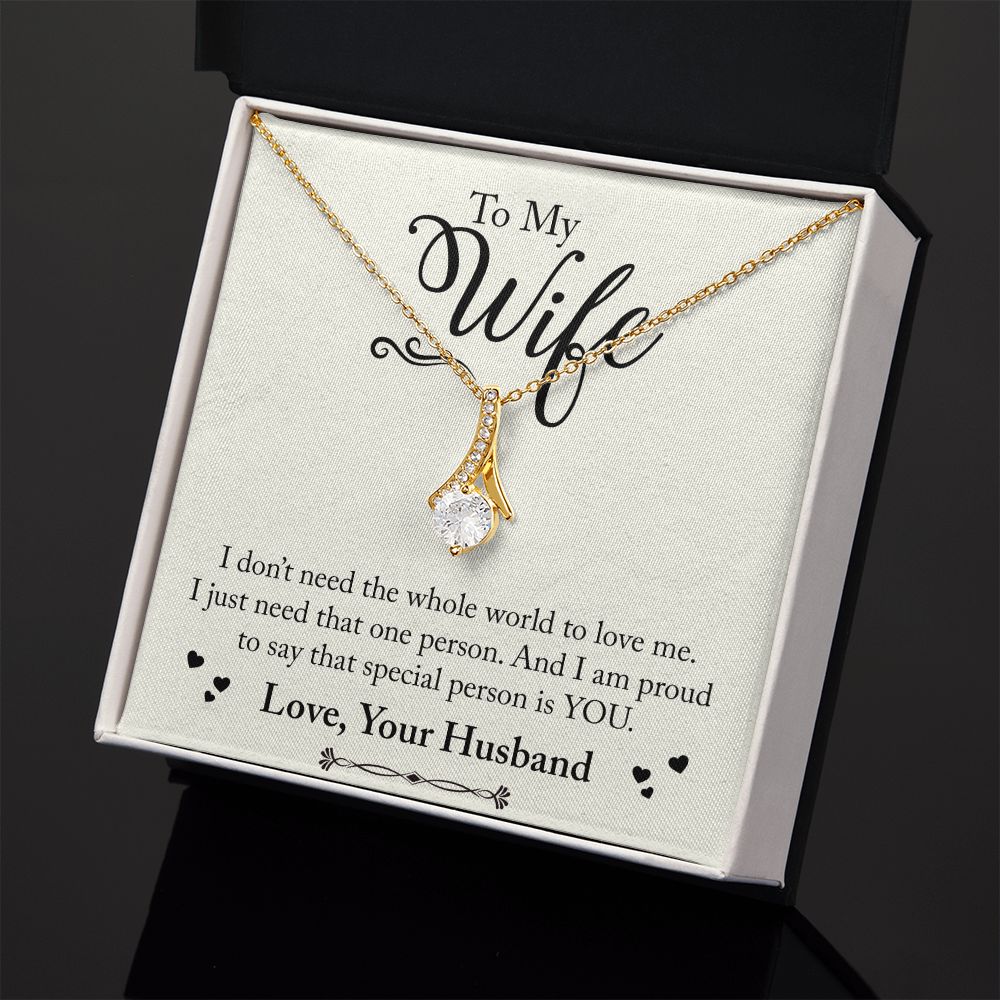 To My Wife Necklace from Husband, Personalized Necklace for Women, Luxury Necklace for Wife from Man Men, Wedding Anniversary Present For Wife, Beautiful Wife Jewelry Christmas Birthday Gift For Wife24 Alluring Beauty Necklace