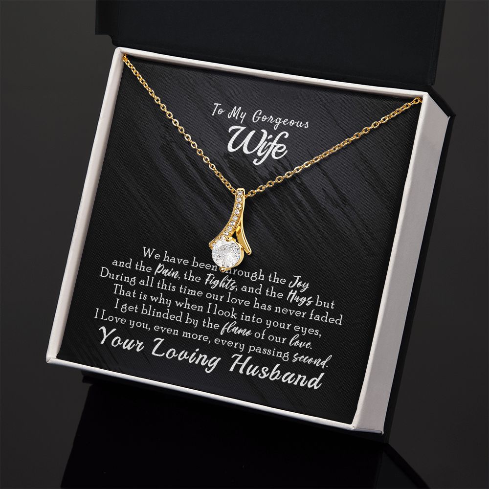 To My Wife Necklace from Husband, Personalized Necklace for Women, Luxury Necklace for Wife from Man Men, Wedding Anniversary Present For Wife, Beautiful Wife Jewelry Christmas Birthday Gift For Wife14 Alluring Beauty Necklace