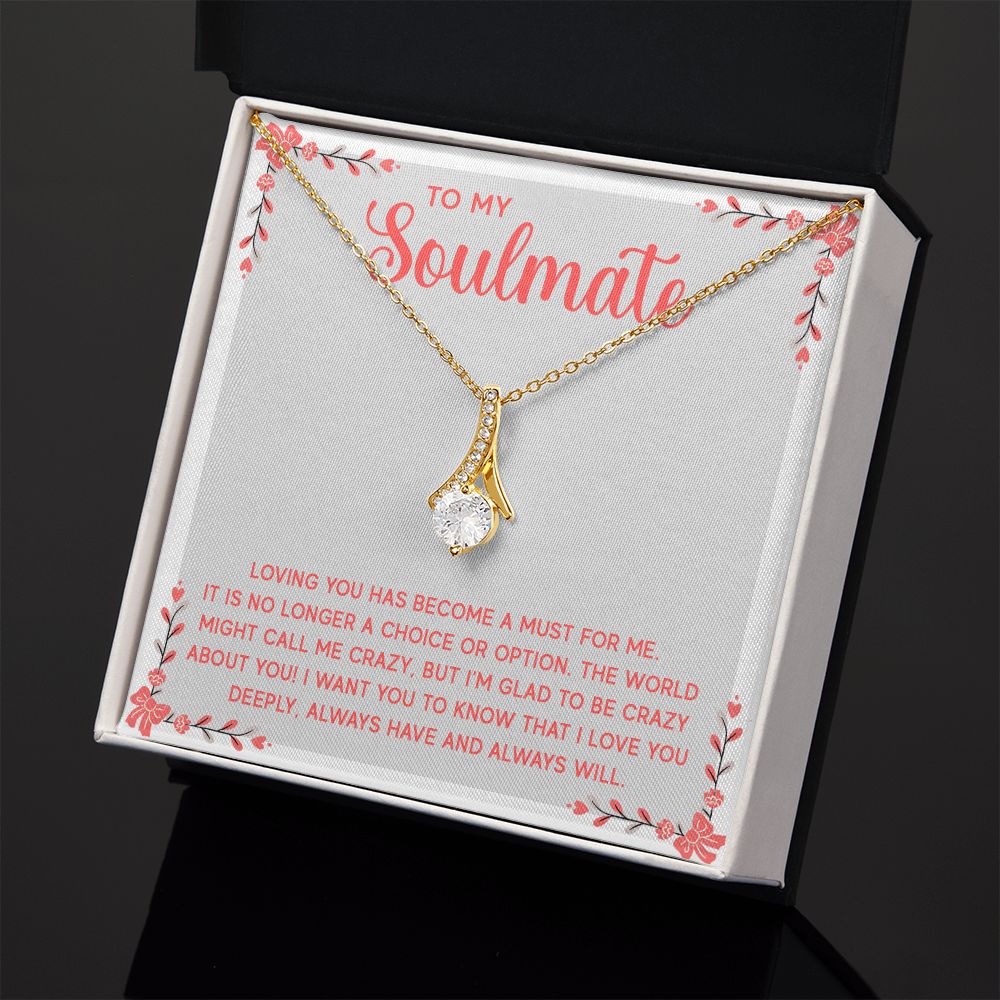 To My Soulmate Necklace for Women Birthday Christmas Jewelry Gifts For My Wife with Message Card Box Personalized Gift Present Pendant for Future Wife Soulmate Girlfriend Love 14 Alluring Beauty Necklace
