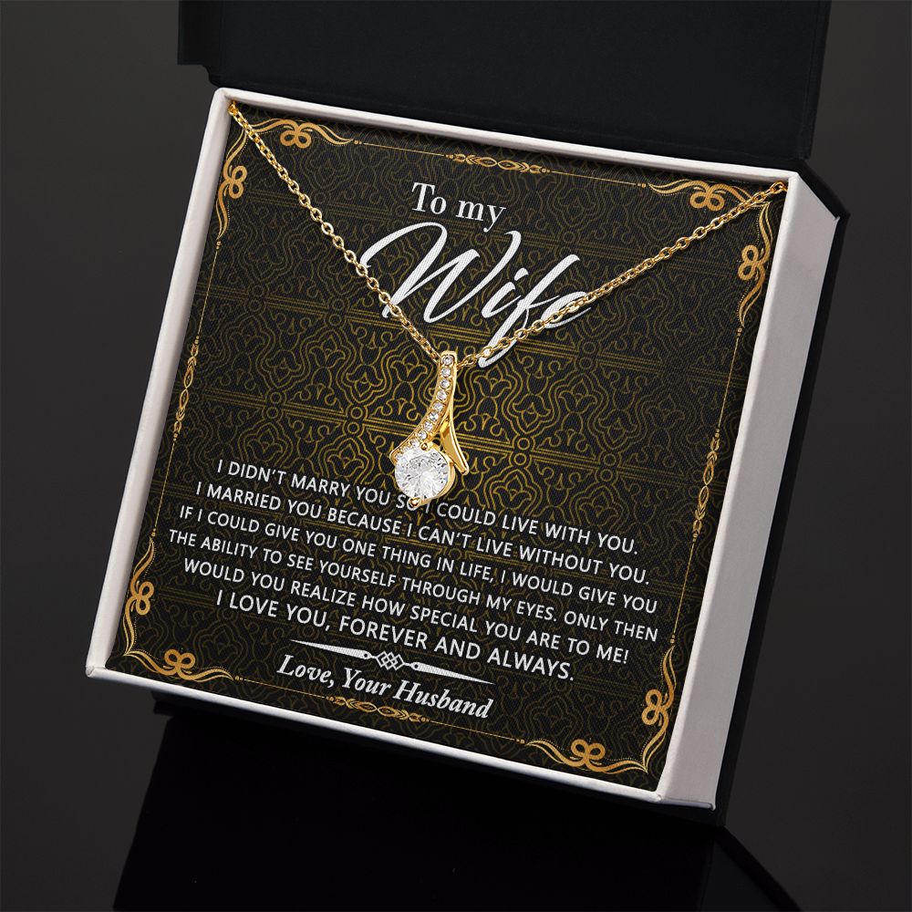 Birthday Gifts For Wife, Necklace Gifts For Wife From Husband, To My Wife Jewelry For Women , To My Wife Necklace from Husband Wedding Anniversary Present For Wife, Beautiful Wife Jewelry Christmas25 Alluring Beauty Necklace