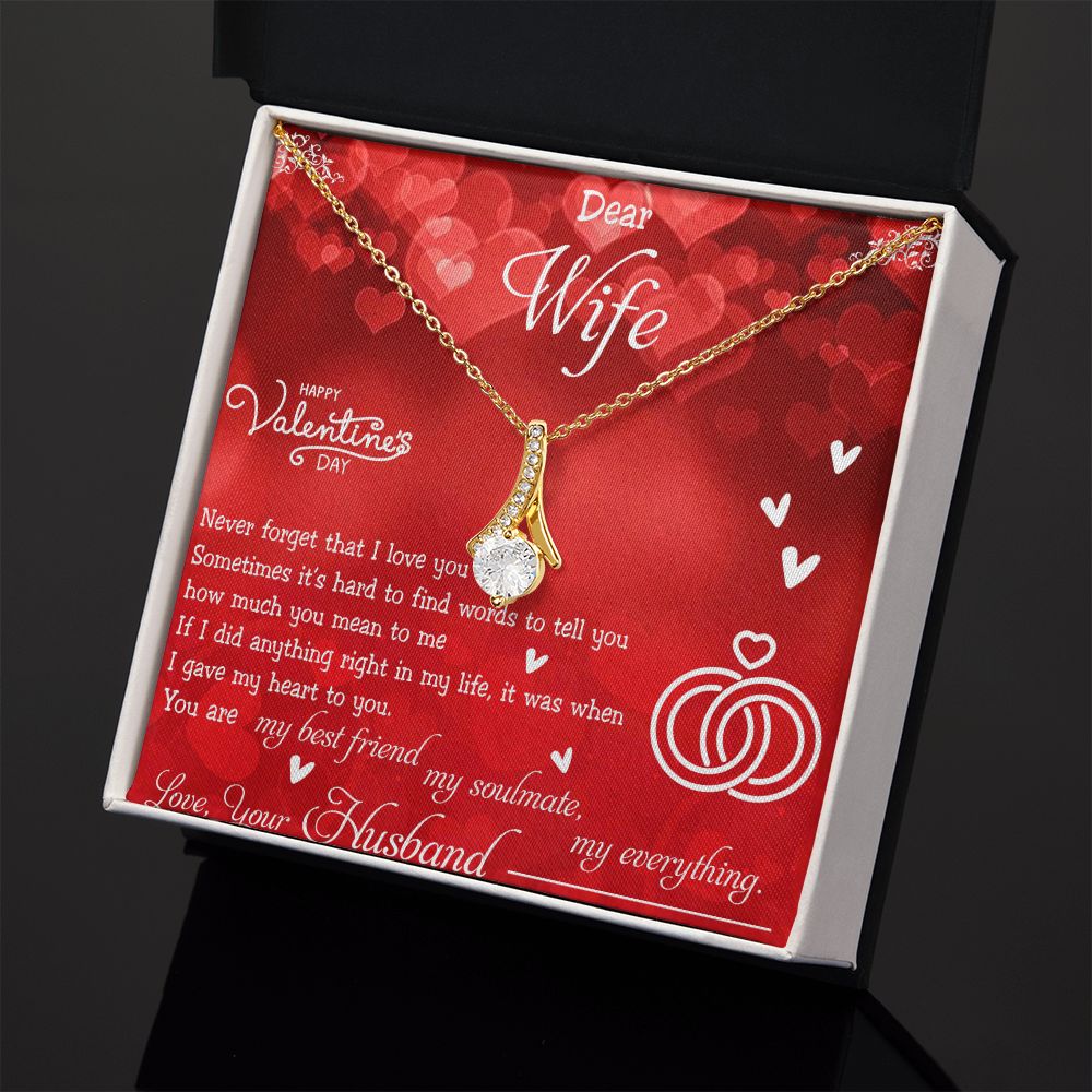 To My Wife Necklace, Wedding Anniversary Jewelry For Women, Necklace For Wife from Husband, Gift For Wife Birthday Gifts From Husband Necklace, Jewelry With Message Card In A Gift Box4 Alluring Beauty Necklace