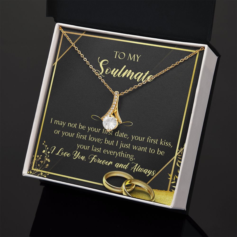 To My Soulmate Necklace for Women Birthday Christmas Jewelry Gifts For My Wife with Message Card Box Personalized Gift Present Pendant for Future Wife Soulmate Girlfriend Love 28 Alluring Beauty Necklace
