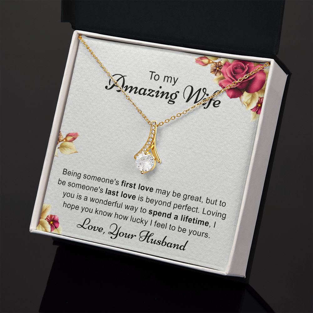 Birthday Gifts For Wife, Necklace Gifts For Wife From Husband, To My Wife Jewelry For Women , To My Wife Necklace from Husband Wedding Anniversary Present For Wife, Beautiful Wife Jewelry Christmas 6 Alluring Beauty Necklace