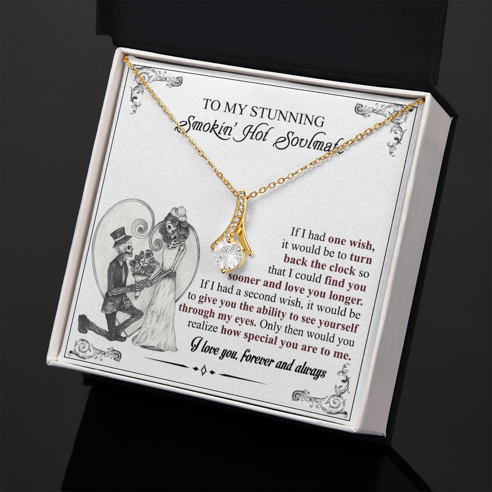 To My Soulmate Necklace for Women Birthday Valentines Day Jewelry Gifts For My Wife with Message Card Box Personalized Gift Present Pendant for Future Wife Soulmate Girlfriend Love 6 Alluring Beauty Necklace