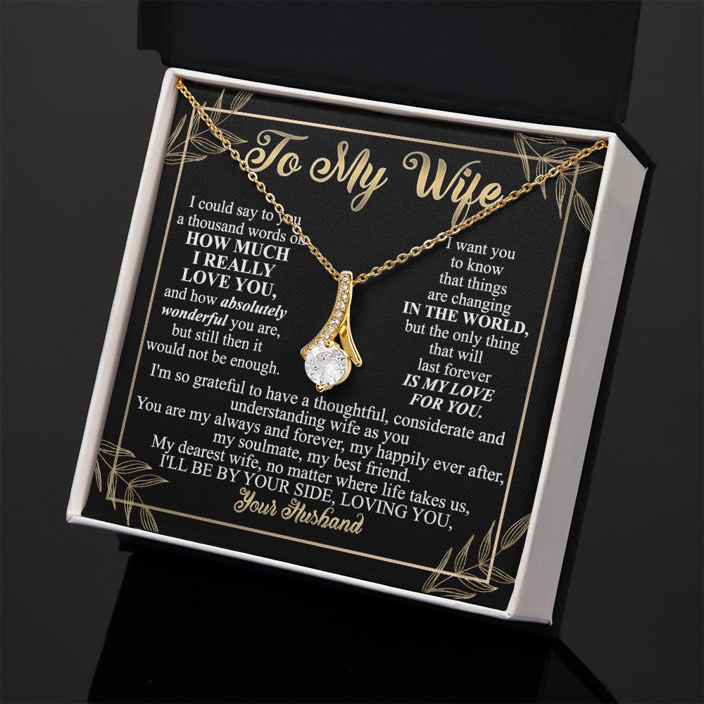 Birthday Gifts For Wife, Necklace Gifts For Wife From Husband, To My Wife Jewelry For Women , To My Wife Necklace from Husband Wedding Anniversary Present For Wife, Beautiful Wife Jewelry Christmas13 Alluring Beauty Necklace