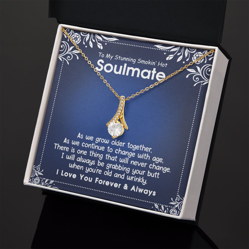 To My Smokin Hot Soulmate Necklace - Wife Gifts From Husband To My Wife Necklace, Gift for Her Romantic, Girlfriend Gifts Necklace for Wife from Men Includes Message Card and Gift Box 5 Alluring Beauty Necklace