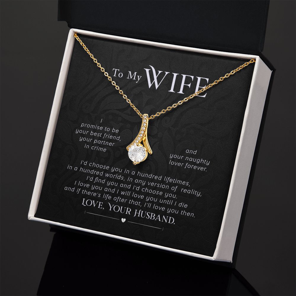 To My Wife Necklace Pendant Gift From Husband I'll Love You Then With Message Card and Gift Box. Valentine's Day Gift For Wife Future Wife Alluring Beauty Necklace