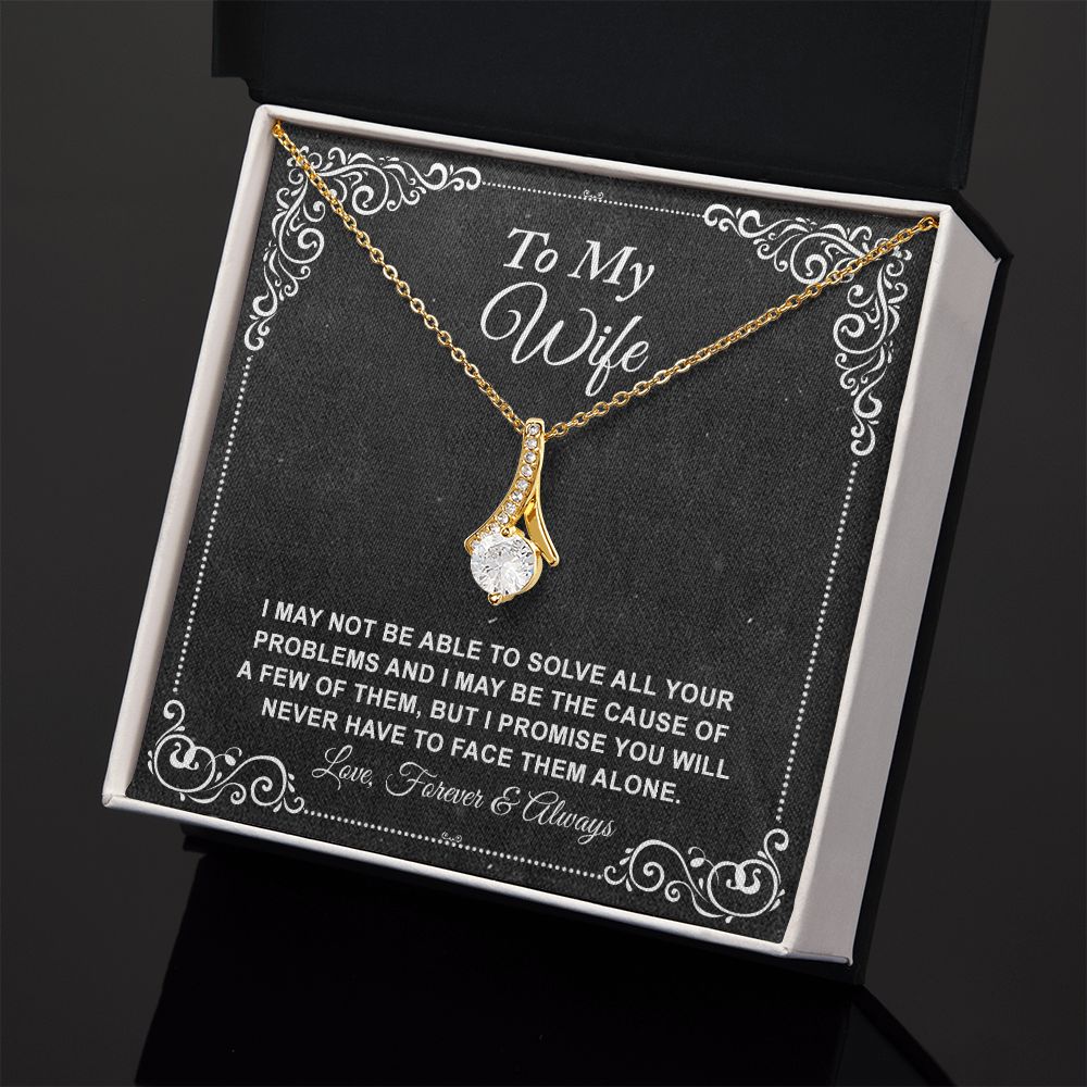 To My Wife Necklace, Gift For Wife From Husband, Anniversary Gift, Valentine's Alluring Beauty Necklace