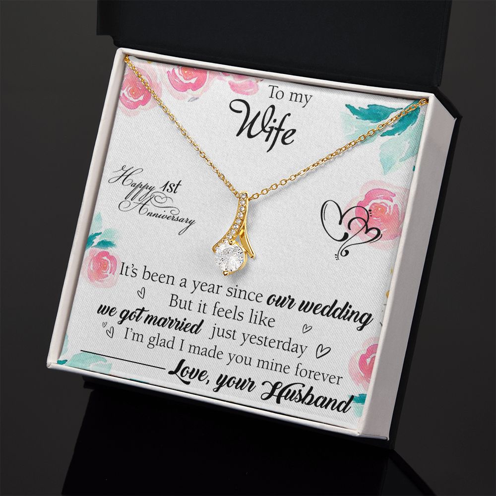 To My Wife Necklace, Wedding Anniversary Jewelry For Women, Necklace For Wife from Husband, Gift For Wife Birthday Gifts From Husband Necklace, Jewelry With Message Card In A Gift Box2 Alluring Beauty Necklace