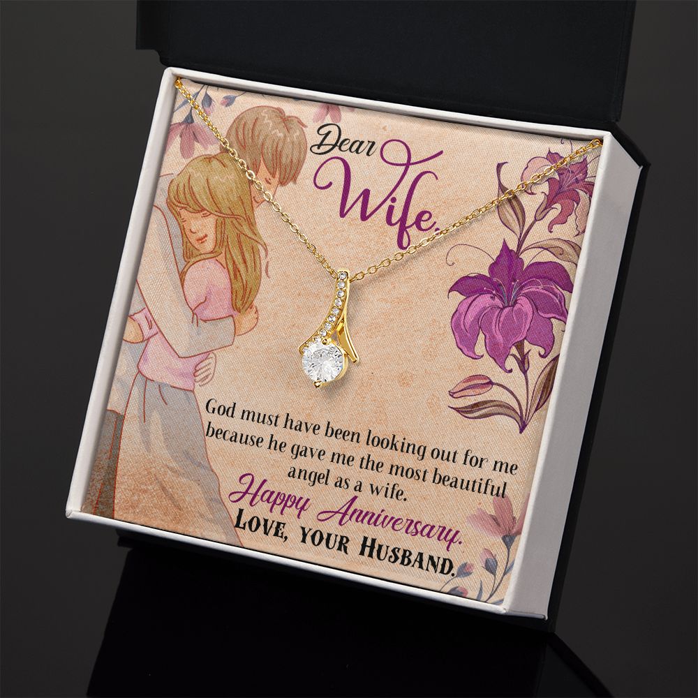 To My Wife Necklace, Wedding Anniversary Jewelry For Women, Necklace For Wife from Husband, Gift For Wife Birthday Gifts From Husband Necklace, Jewelry With Message Card In A Gift Box7 Alluring Beauty Necklace