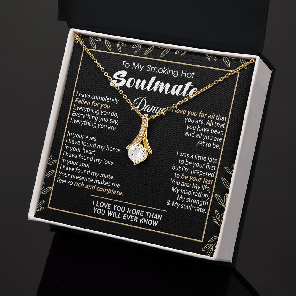 To My Smokin Hot Soulmate Necklace - Wife Gifts From Husband To My Wife Necklace, Gift for Her Romantic, Girlfriend Gifts Necklace for Wife from Men Includes Message Card and Gift Box 7 Alluring Beauty Necklace