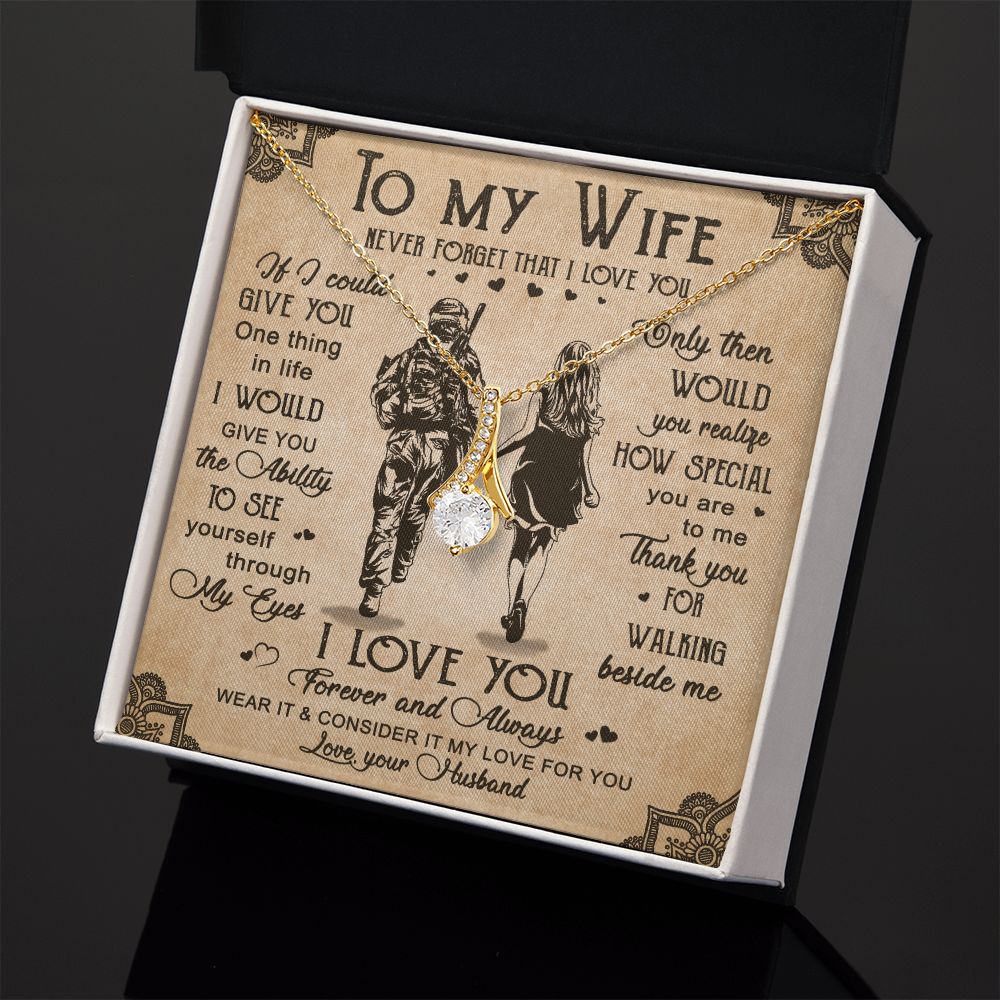 Birthday Gifts For Wife, Necklace Gifts For Wife From Husband, To My Wife Jewelry For Women , To My Wife Necklace from Husband Wedding Anniversary Present For Wife, Beautiful Wife Jewelry Christmas20 Alluring Beauty Necklace