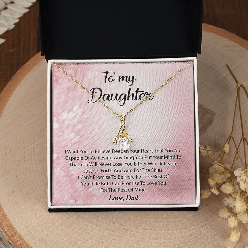 To My Daughter Necklace Gift From Mom I Love You Forever and Always Hearts Necklace For Daughter Present for Birthday Anniversary Christmas Valentine's Day Alluring Beauty Necklace