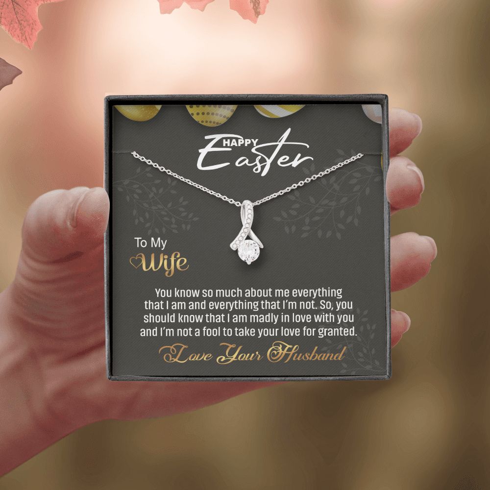 To my Wife Love Knot Necklace, Easter Gift for Wife Necklace, Easter Necklace Alluring Beauty Necklace