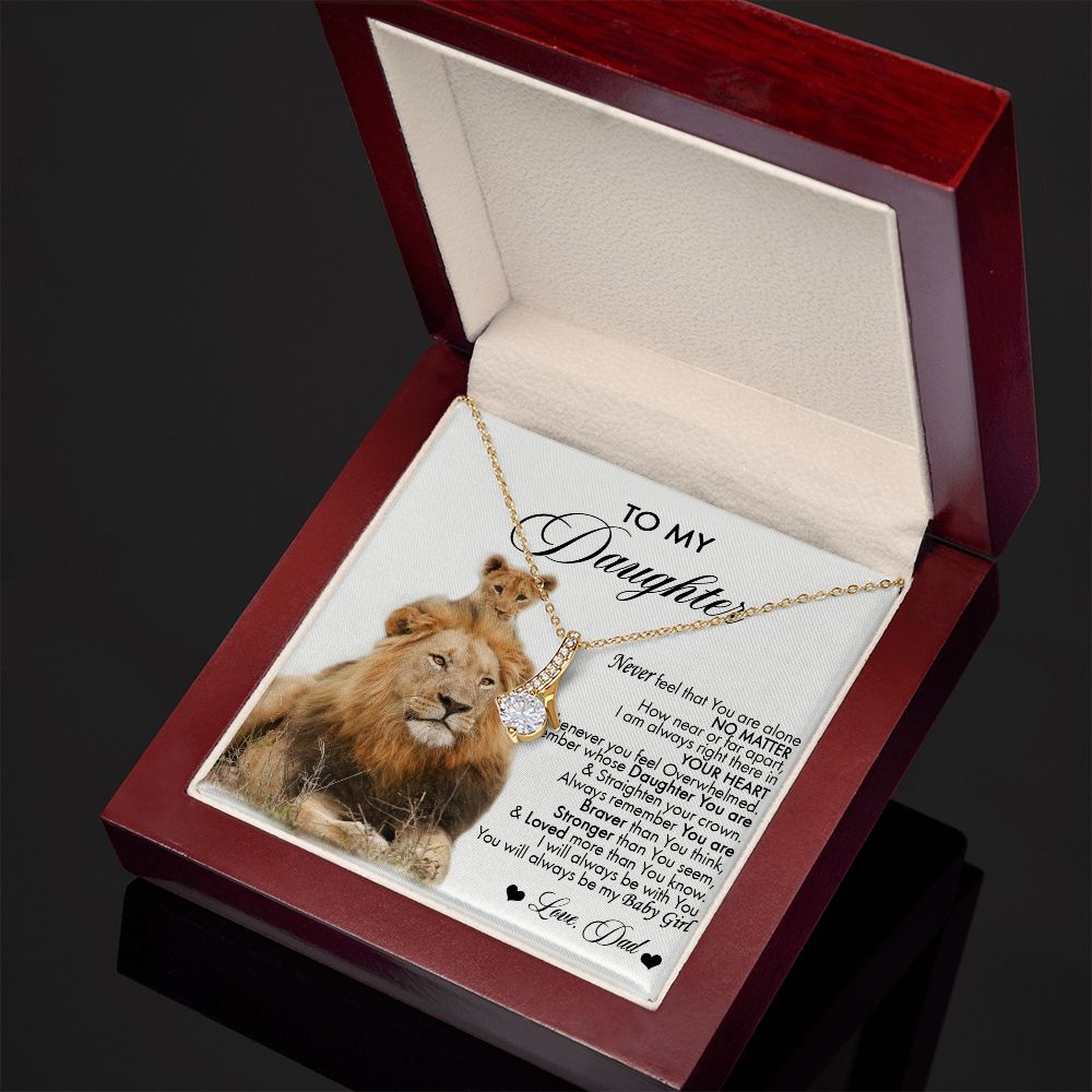 To My Daughter Necklace, Daughter Gift From Lion Dad, Birthday Gift for Daughter