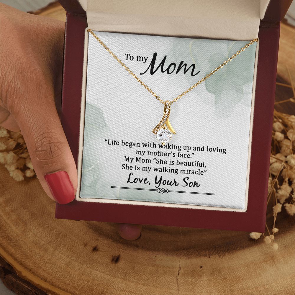 Mom Necklace Gifts for Mom from Daughter to Mom Gifts for Mothers Day from Daughter, To My Mom Necklace from Daughter to Mom Birthday Gifts Necklace with Message Card and Gift Box20 Alluring Beauty Necklace