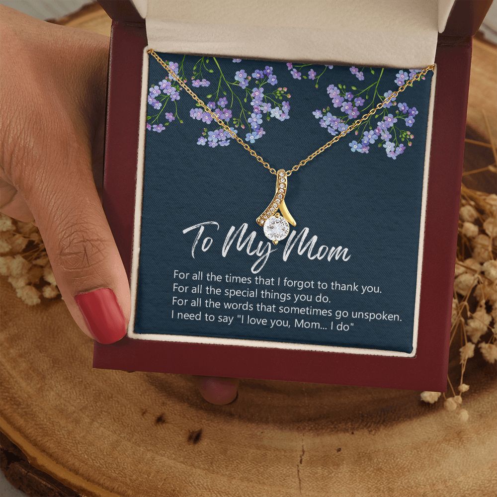 To My Mom Necklace Jewelry Gift, Birthday Gift For Mom, Mother's Day Gift For Mom, Message Card Jewelry Gift For Mom, Meaningful Mom Gift Alluring Beauty Necklace