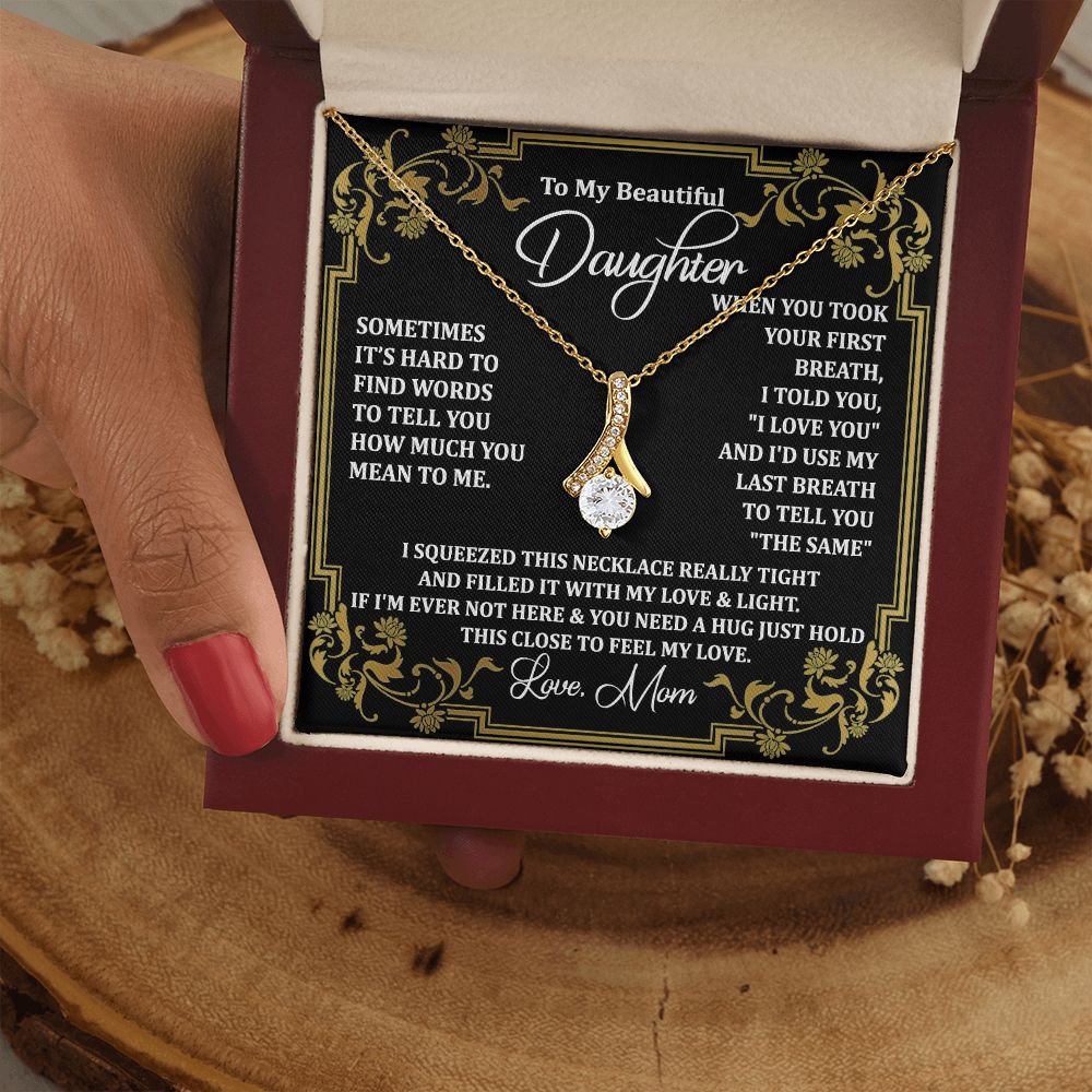 Mother Daughter Gift Ideas, To My Daughter Gift Necklace from Mom, Jewelry Pendant Present for Daughter, Birthday Christmas Gift Graduation Gifts for Daughters, Mother and Daughter Necklace 2134 Alluring Beauty Necklace