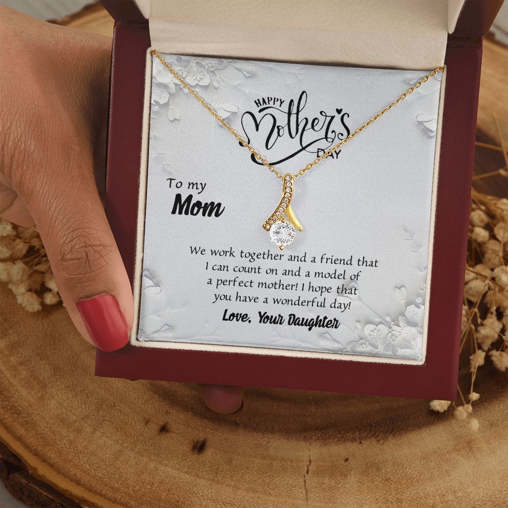 Mom Necklace Gifts for Mom from Daughter to Mom Gifts for Mothers Day from Daughter, To My Mom Necklace from Daughter to Mom Birthday Gifts Necklace with Message Card and Gift Box6 Alluring Beauty Necklace