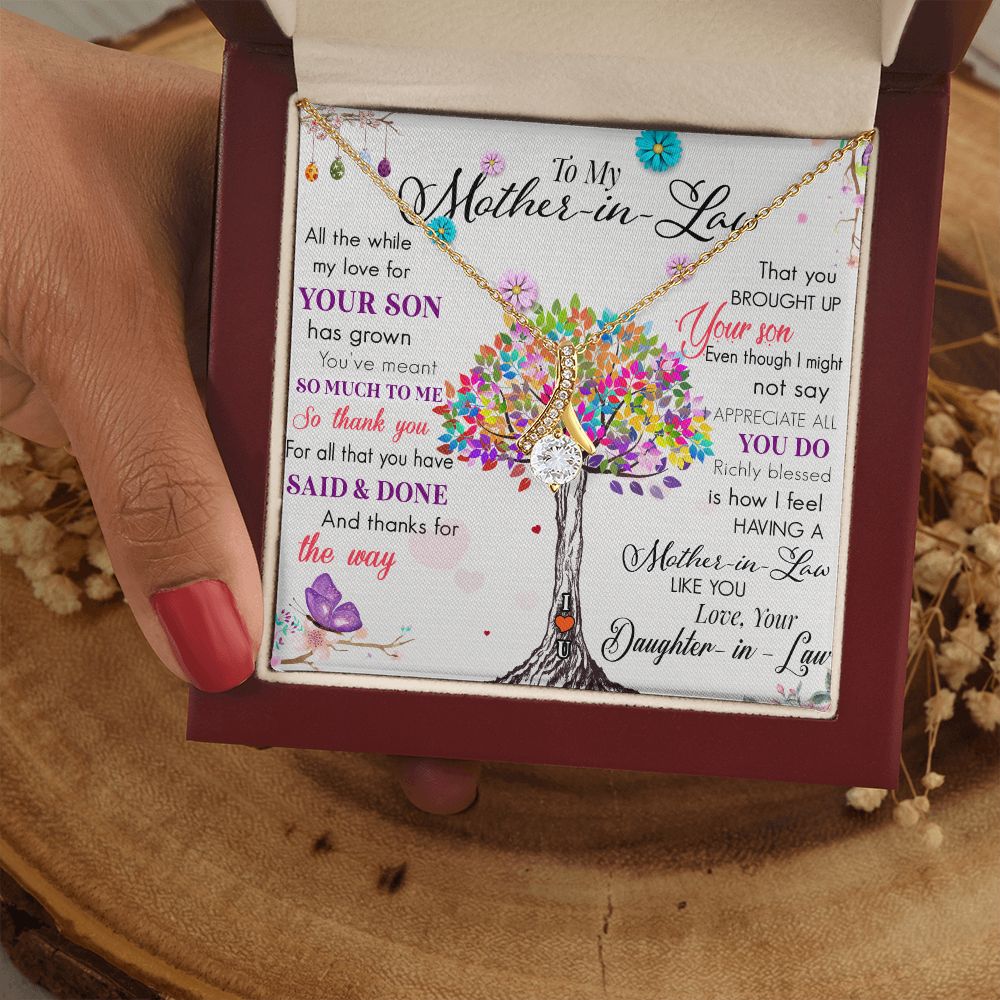 To My Mom Tree Necklace Pendant Gift From Daughter In Law Necklace Said And Done Gift For To Mom Happy Mother's Day Mother In Law Gift On Birthday Anniversary Gift 30821 Alluring Beauty Necklace