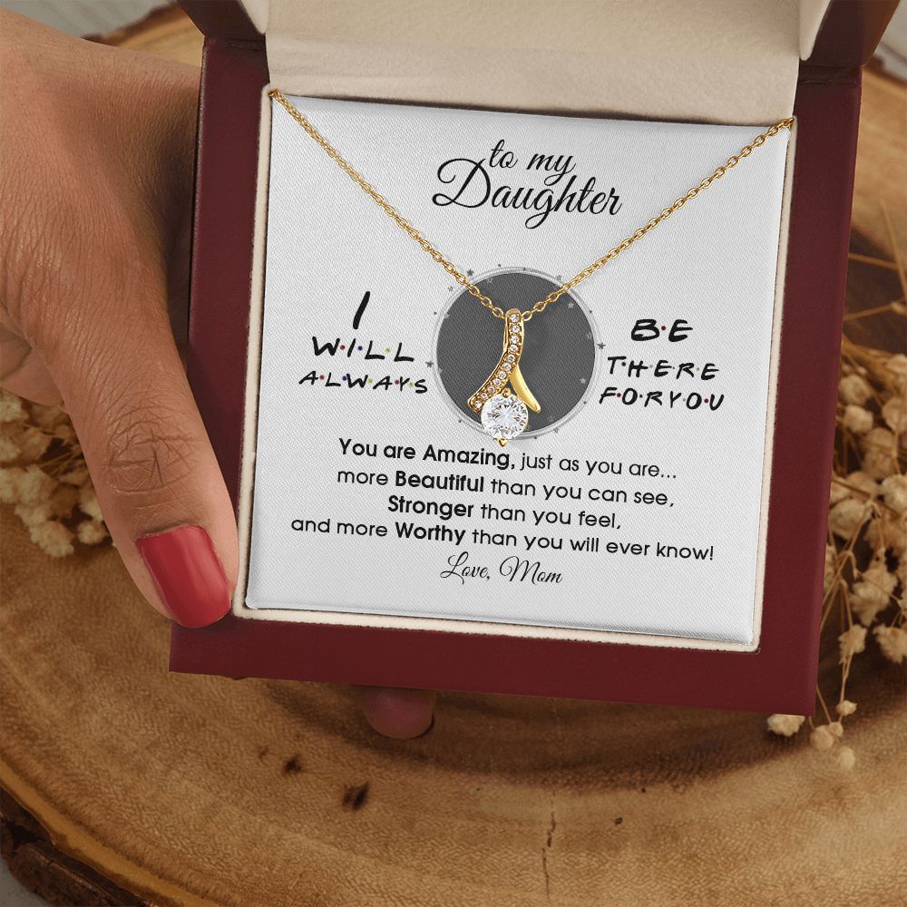 Mother Daughter Gift Ideas, To My Daughter Gift Necklace from Mom, Jewelry Pendant Present for Daughter, Birthday Christmas Gift Graduation Gifts for Daughters, Mother and Daughter Necklace 33 Alluring Beauty Necklace