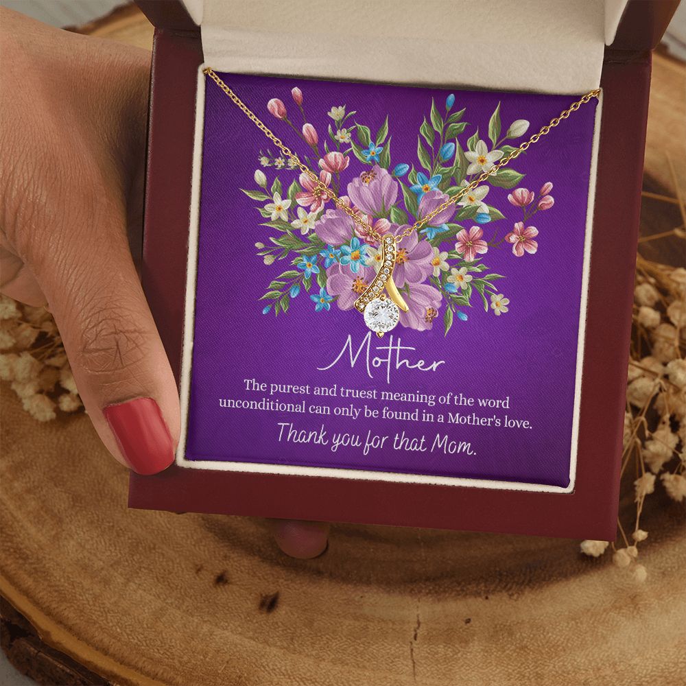 Happy Mother's Day Gift for Mom from Daughter Message Card Necklace Gift Idea Mother Jewelry Mom Necklace from Daughter To My Mom Love Knot Necklace Pendant Alluring Beauty Necklace