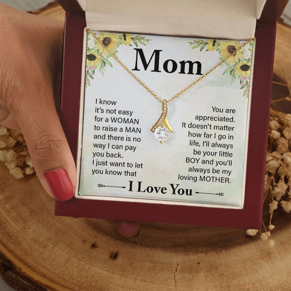 To My Mom Necklace, Gift For Mom, Mother's Day Gift from Daughter, Mom Jewelry Gift for Mothers Day, Birthday Gift for Mother, Moms Gift from Daughter Son, Necklace for Mom Mother 20 Alluring Beauty Necklace