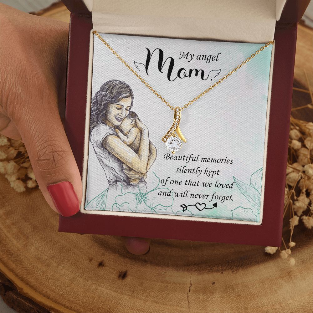 To My Mom Mother My Angel Necklace Pendant Gift From Daughter Beautiful Memories With Message Card Gift For Mom Alluring Beauty Necklace