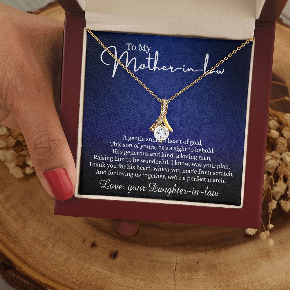 To My Mother in Law Necklace, Mother in Law Gift, Necklace for Mother in Law Jewelry Gift to My Mother-in-law on Wedding Day Mother's day gift for Mother in Law Birthday gift Alluring Beauty Necklace