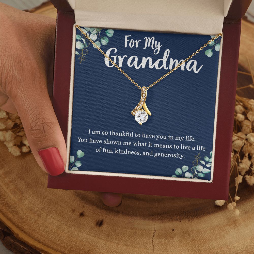To My Grandma Necklace, Gift for Grandmother Necklace, Mothers Day Gift For Grandma Nana, Grandma Jewelry From Grandchildren GrandKids , Jewelry Box Gift For Grandma Grandmother4 Alluring Beauty Necklace