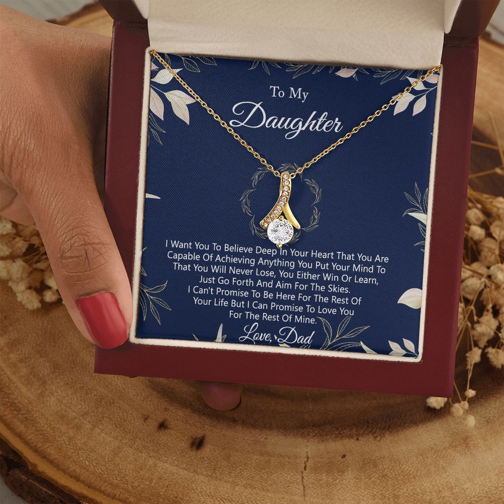 Gift For Daughter from Dad Daughter Father Necklace for Daughter Gift from Dad To My Daughter Necklace Daughters Birthday Christmas Jewelry Birthday Gifts for Women Girls Alluring Beauty Necklace