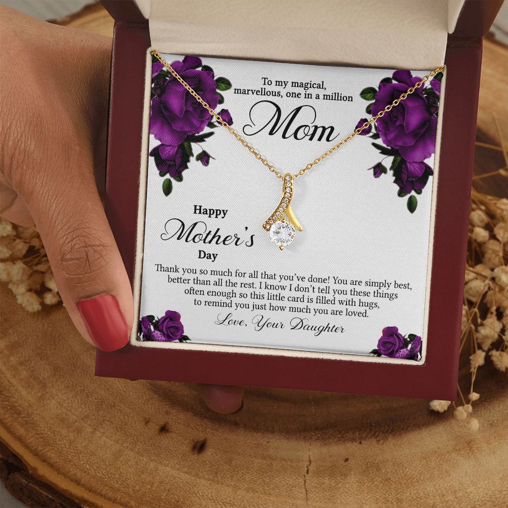 Mom Necklace Gifts for Mom from Daughter to Mom Gifts for Mothers Day from Daughter, To My Mom Necklace from Daughter to Mom Birthday Gifts Necklace with Message Card and Gift Box3 Alluring Beauty Necklace