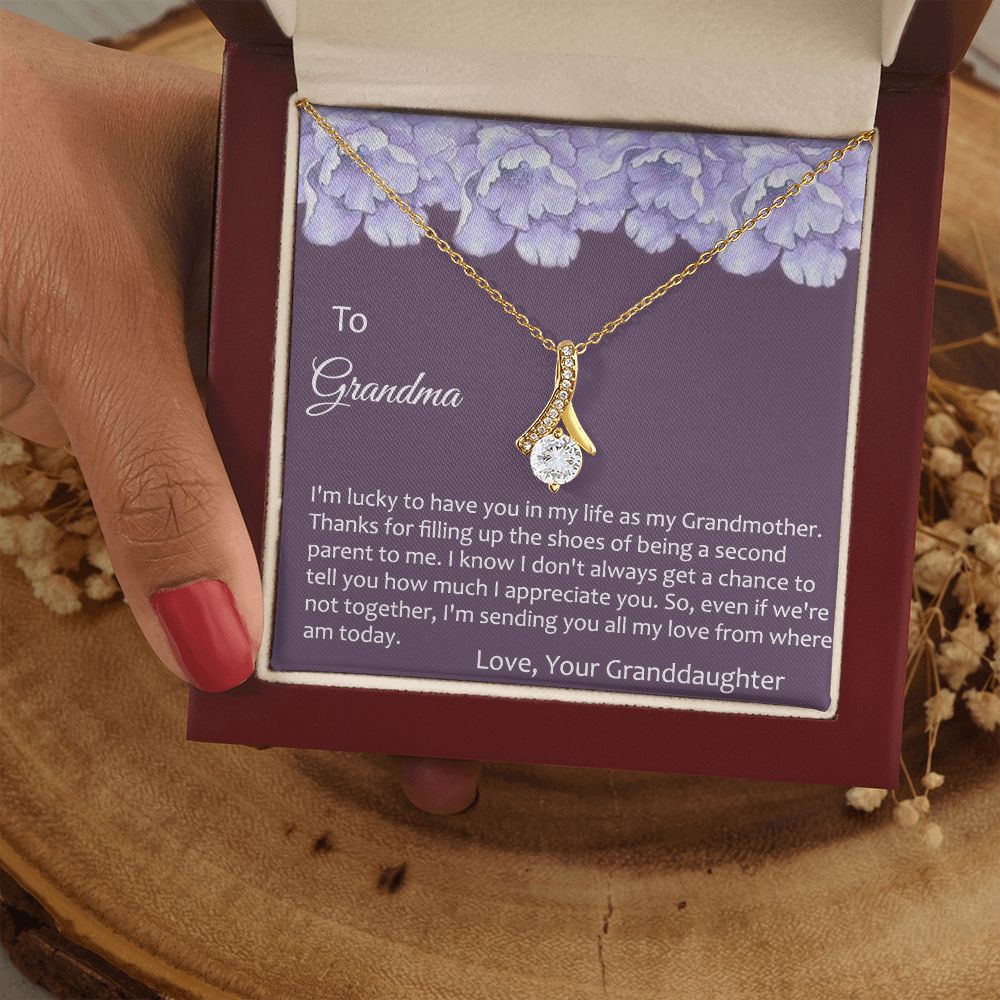 To My Grandma Necklace, Gift for Grandmother Necklace, Mothers Day Gift For Grandma Nana, Grandma Jewelry From Grandchildren GrandKids , Jewelry Box Gift For Grandma Grandmother21 Alluring Beauty Necklace