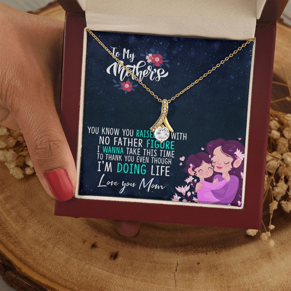 To My Mom Mother Necklace Pendant Gift From Daughter Thank You Even Though I'm Doing Life With Message Card Gift For Mom Alluring Beauty Necklace