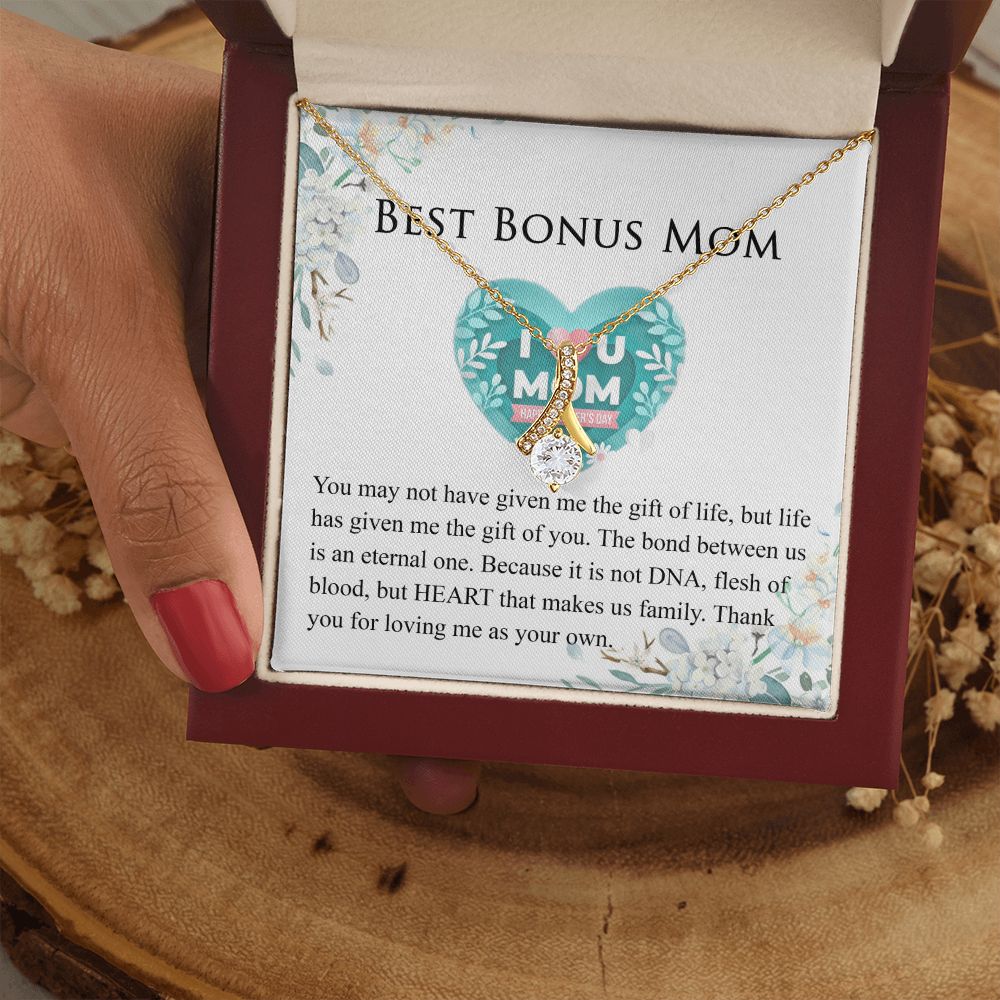 Mother Daughter Necklace as Daughter Gift from Mom, Mom Necklace as Christmas Gift for Mom from Son, Birthday Gift for Mother in Law Necklace, Bonus Mom Gifts for Step Mom Necklace Alluring Beauty Necklace