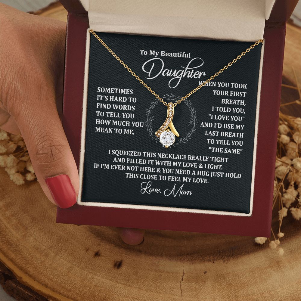 Mother Daughter Gift Ideas, To My Daughter Gift Necklace from Mom, Jewelry Pendant Present for Daughter, Birthday Christmas Gift Graduation Gifts for Daughters, Mother and Daughter Necklace 2135 Alluring Beauty Necklace