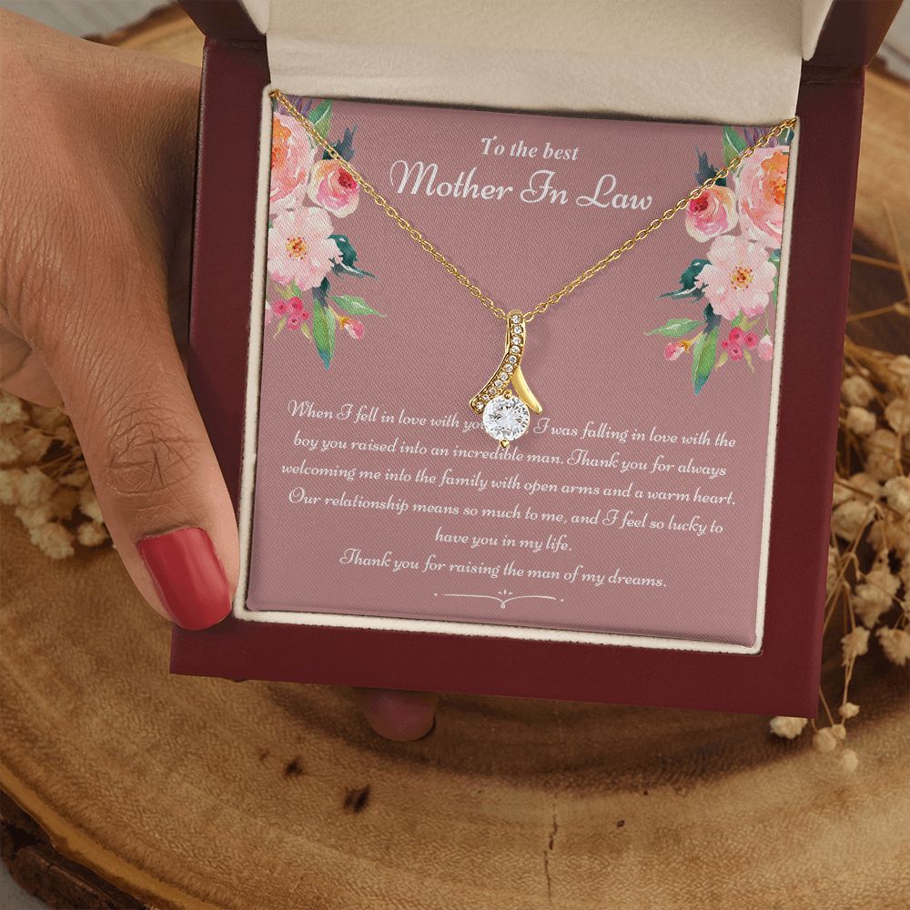 To The Best Mother In Law Gifts, Love Knot Necklace, Mother's Day Necklace Gifts Alluring Beauty Necklace