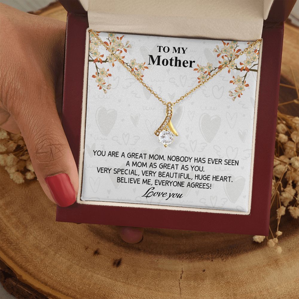 Mom Necklace Gifts for Mom from Daughter to Mom Gifts for Mothers Day from Daughter, To My Mom Necklace from Daughter to Mom Birthday Gifts Necklace with Message Card and Gift Box8 Alluring Beauty Necklace