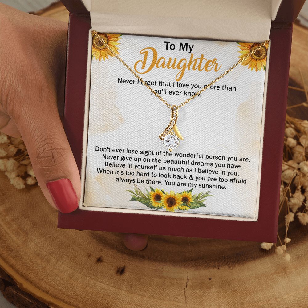 Jewelry Pendant Present for Daughter, To My Daughter Gift Necklace from Mom, Mother Daughter Gift Ideas, Birthday Christmas Gift Graduation Gifts for Daughters, Mother and Daughter Necklace 11 Alluring Beauty Necklace