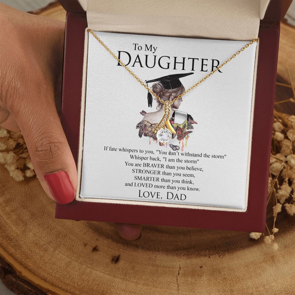 Mother Daughter Gift Ideas, To My Daughter Gift Necklace from Mom, Jewelry Pendant Present for Daughter, Birthday Christmas Gift Graduation Gifts for Daughters, Mother and Daughter Necklace 25 Alluring Beauty Necklace